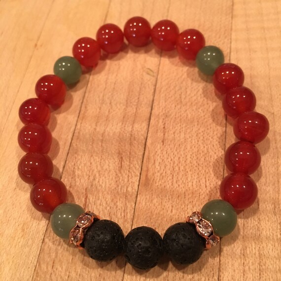 Swarovski crystal shop lava rock bracelet