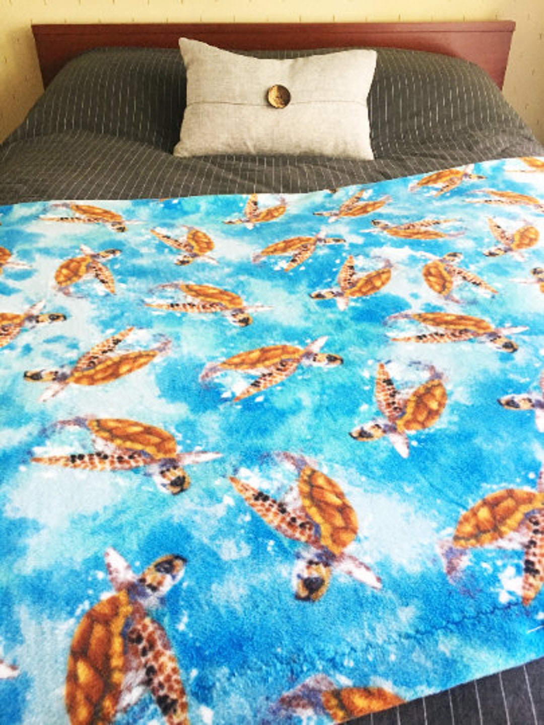 Couverture en Polaire Sherpa Enfants,Tortue de mer,Tortue de mer,Tortue de mer,Couverture en