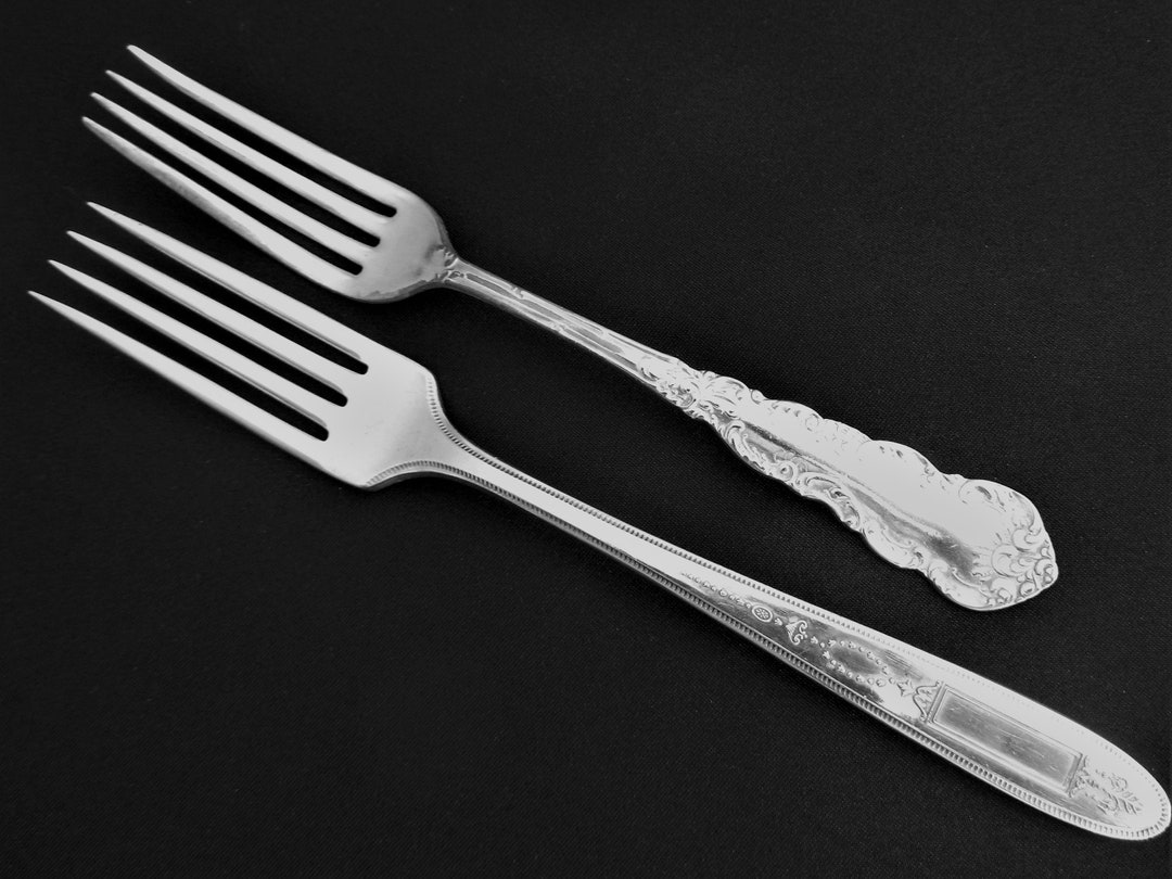 Vintage Dinner Forks Mismatched Set of 2 1865 WM ROGERS Mfg & Etsy