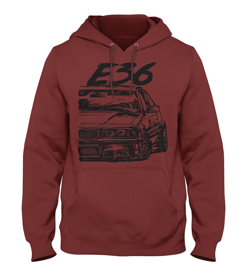 E36 Hooded Sweatshirt M3 Hoodie Auto Racing Hoodie E36 Hoodie German Car Hoodie Maroon