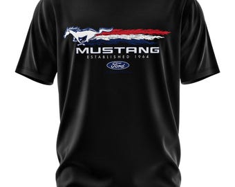 Ford Mustang The Legend Lives - Camiseta Para Niños Y Niñas, Negro