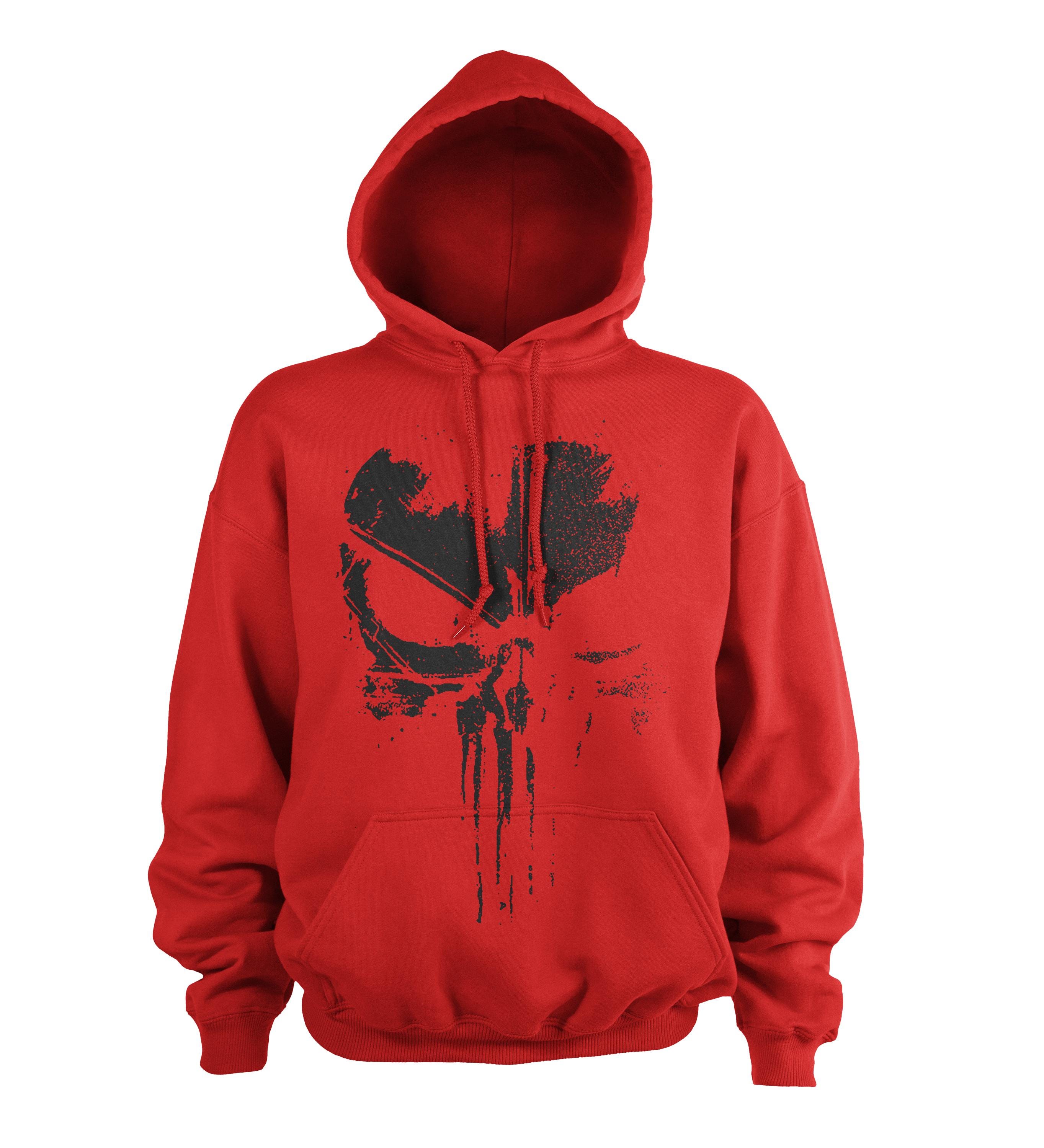 Gym Bodybuilding Army Military Skull Reaper Adult Hoodie Red/black