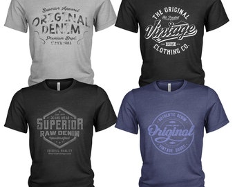 Vintage Raw Denim Mens Jeans T-Shirts