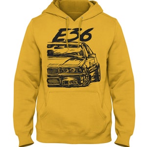 E36 Hooded Sweatshirt M3 Hoodie Auto Racing Hoodie E36 Hoodie German Car Hoodie Gold
