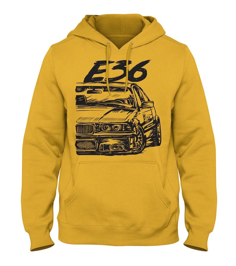 E36 Hooded Sweatshirt M3 Hoodie Auto Racing Hoodie E36 Hoodie German Car Hoodie Gold