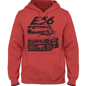 E36 Hooded Sweatshirt M3 Hoodie Auto Racing Hoodie E36 Hoodie German Car Hoodie Red