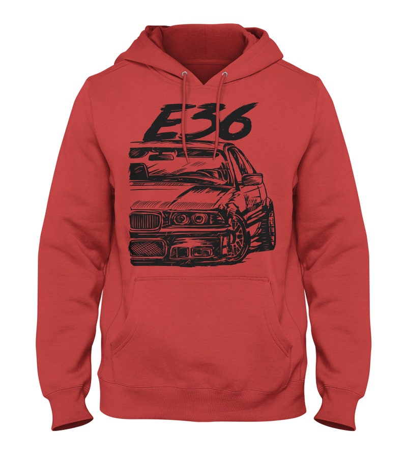 E36 Hooded Sweatshirt M3 Hoodie Auto Racing Hoodie E36 Hoodie German Car Hoodie Red