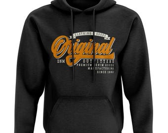 Casual Raw Denim Lifestyle Hoodies for Men