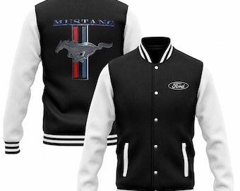 Ford Mustang Classic Tribar Varsity Baseball Jacket