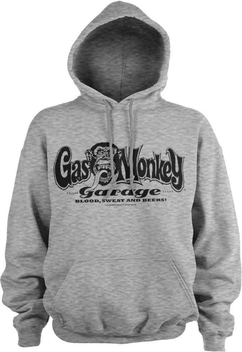 Gas Monkey Garage Rockabilly Hooded sweater Logo for Men mottled grey