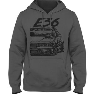 E36 Hooded Sweatshirt M3 Hoodie Auto Racing Hoodie E36 Hoodie German Car Hoodie Gray