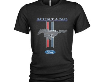 Ford Mustang Classic Tri-Bar 50 ans Poney T-shirt pour homme