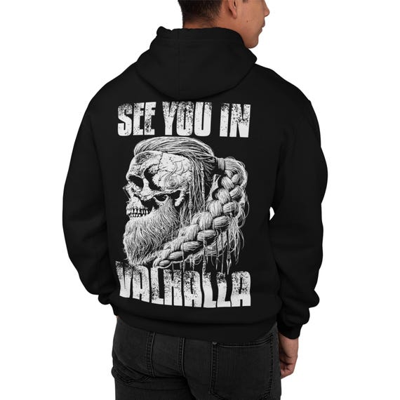 Neverless® - Felpa da uomo See You in Valhalla Spada Runen Odin Vikings