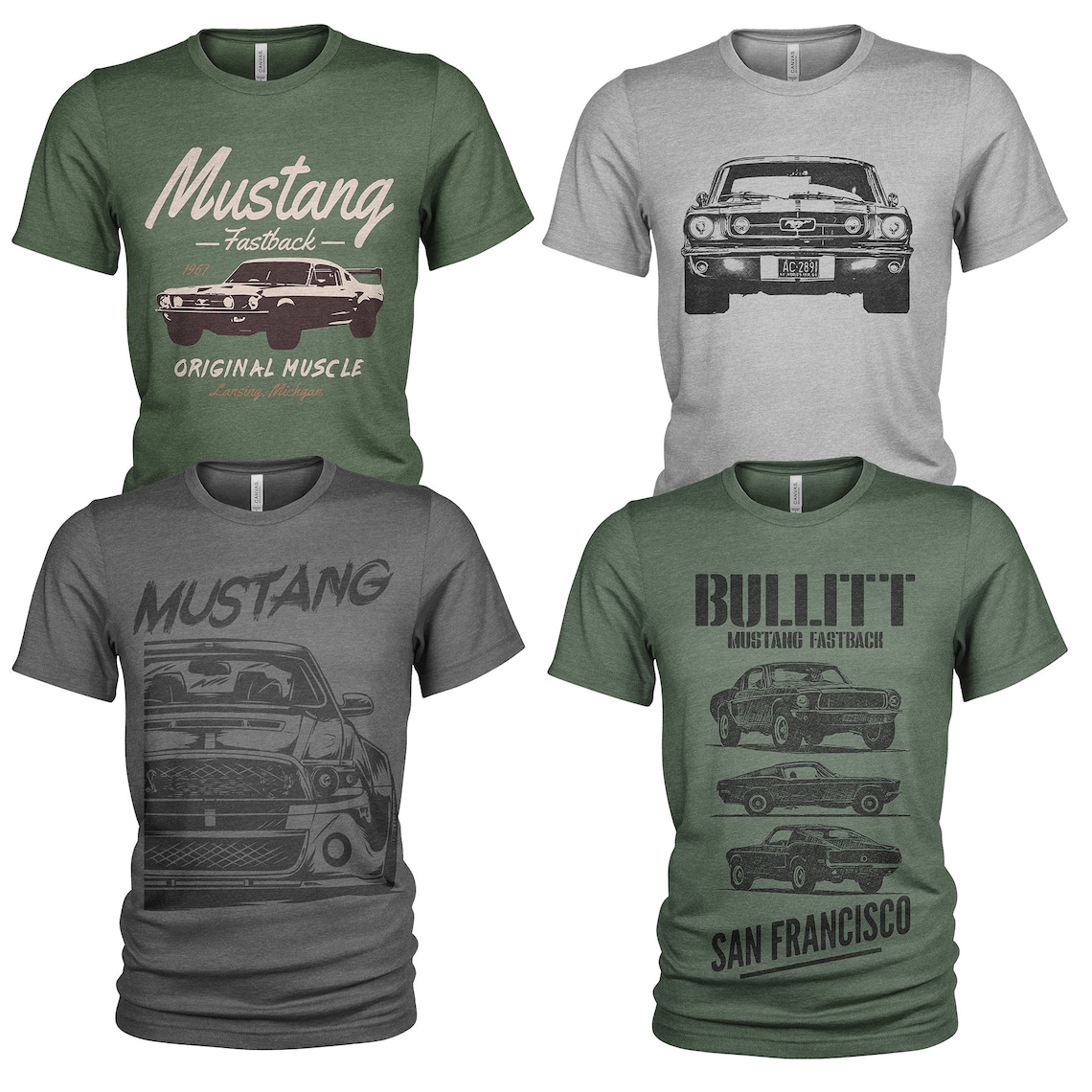 FORD Mustang 4 Pack Men's TShirts Etsy