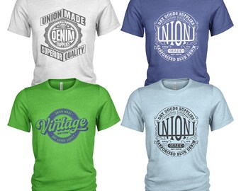 Union Made Denim Men&#39;s Casual Workwear 4 Pack T Shirt Set #4651