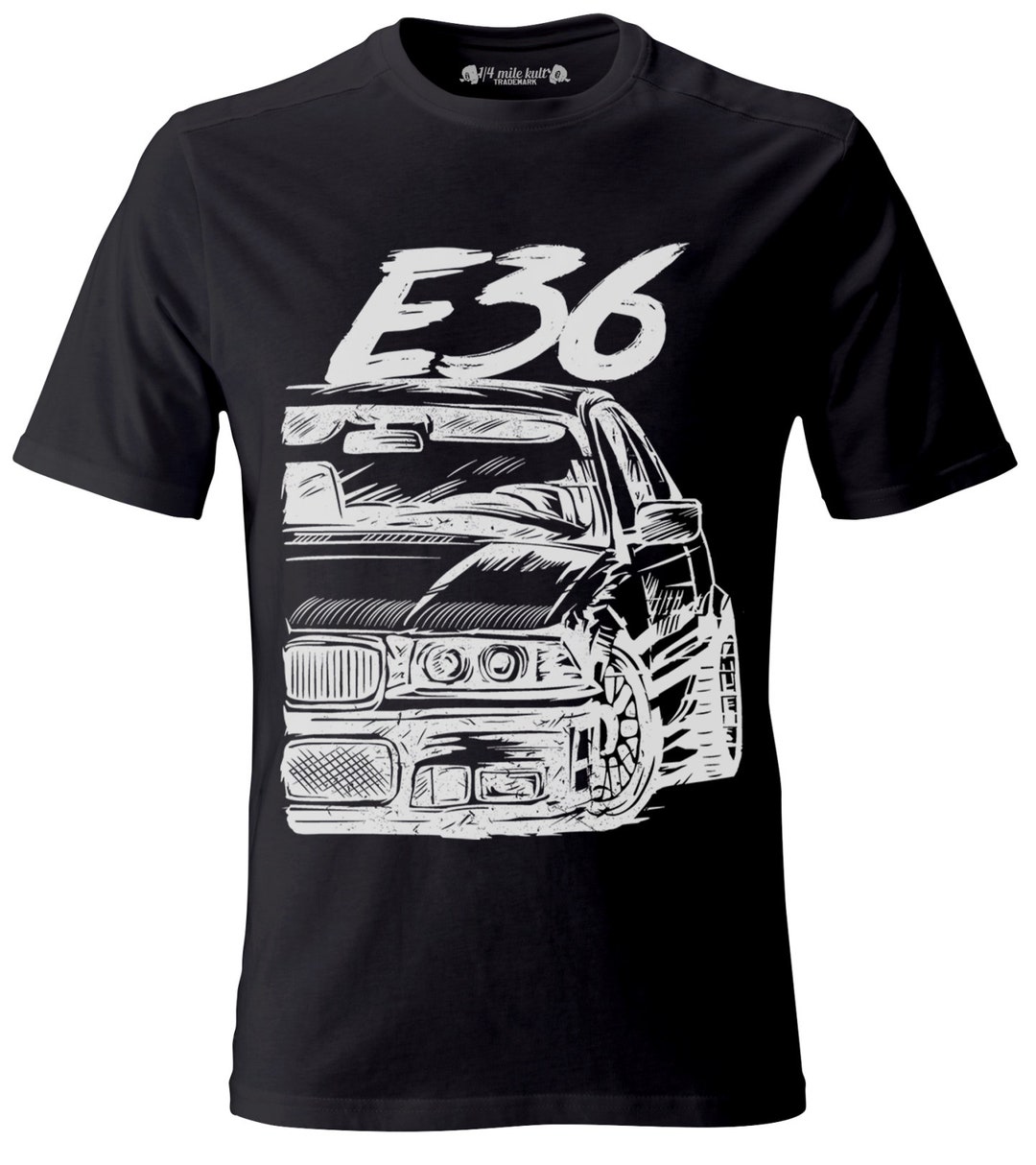 Maglietta Uomo E36 M3 3 Series Grunge #2066: Girocollo In Cotone, Blu Chiaro (Taglia L) - 3