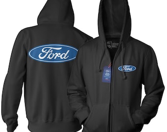 Sweat à capuche zippé sous licence officielle Ford Original Oval Logo
