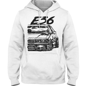 E36 Hooded Sweatshirt M3 Hoodie Auto Racing Hoodie E36 Hoodie German Car Hoodie White