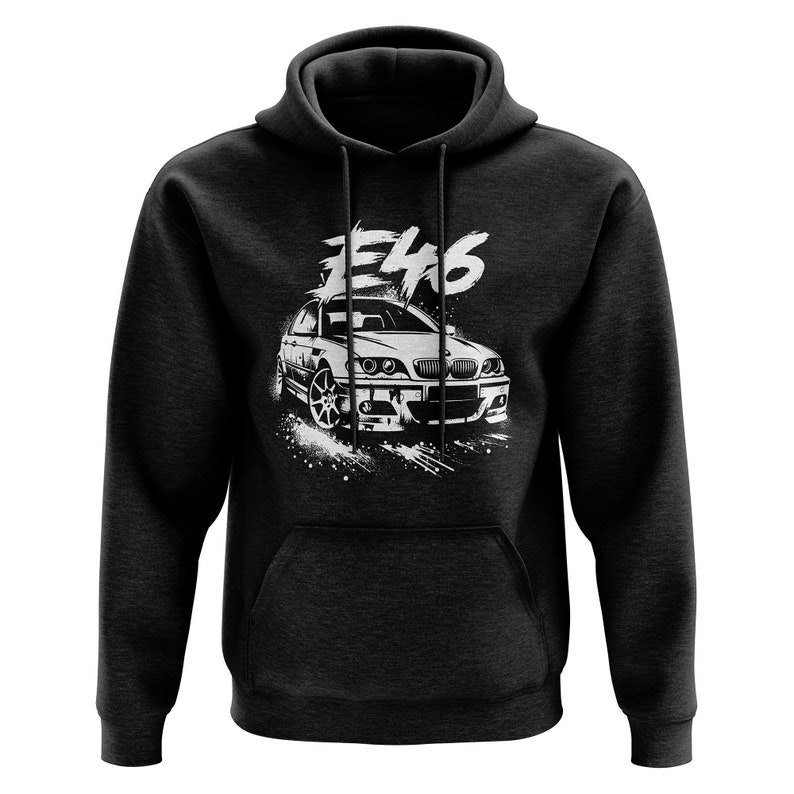 E46 M3 Grunge zwarte hoodie afbeelding 1