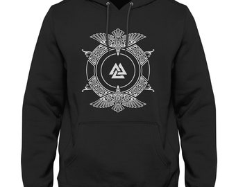 Viking Valknut zwarte herenhoodie voor heren