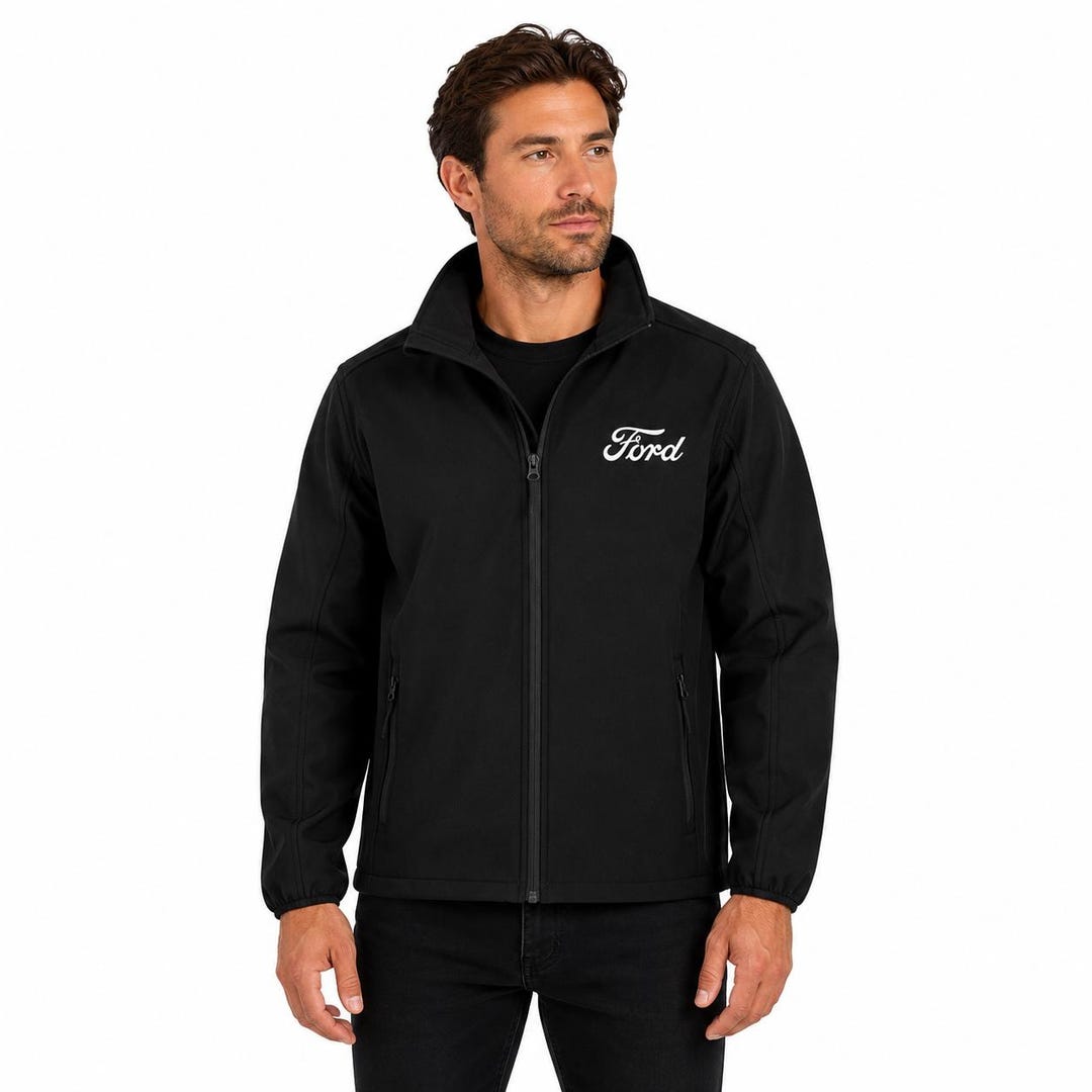 Ford Softshell Jacket for Men | Printed Ford Logo Zip-up Coat - Etsy