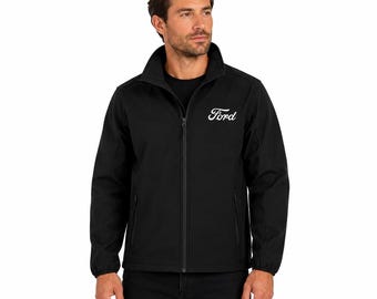 Ford Softshell Jacket for Men | Printed Ford Logo Zip-up Coat - Etsy