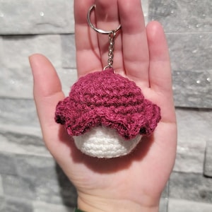 Cupcake Keychain, food accessories, purse charms, white and maroon