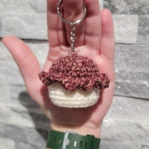 Cupcake Keychain, food accessories, purse charms, vanilla sprinkle cupcake