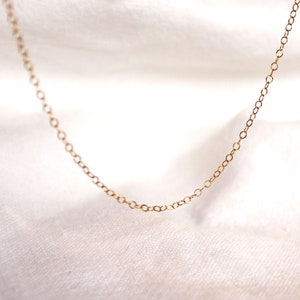 Custom Length Solid 14k Gold Dainty Chain Necklace in Yellow Gold Paperclip Minimalist Everyday Fine Jewelry Handmade Gift for Woman