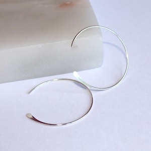 Minimal Sterling Silver Hoop Earrings 1 inch 14K Gold Filled Hoops Lightweight Everyday Jewelry Non tarnish non fading Gift For Wife