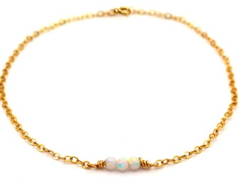 Solid 14k Gold Fire Opal Bracelet Dainty Everyday Minimalist Delicate Chain Handmade October Gemstone Fine Jewelry Gift For Wife