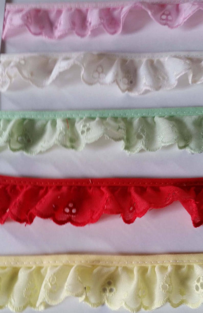 Eyelet Lace Ruffled Fabric Sewing Lace Trim Pink 1 for Etsy