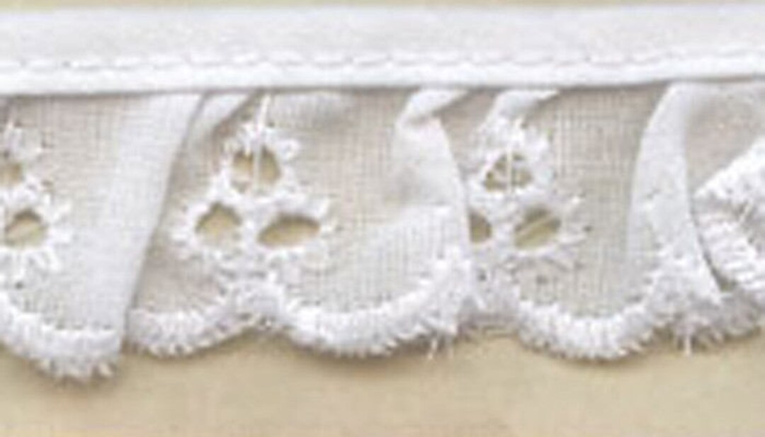 IDONGCAI Eyelet Lace Trim Cotton White Lace Ribbon Embroidery Lace Trim For Sewing Craft Lace Fabric For Home Decor Supply (2.75'' Width