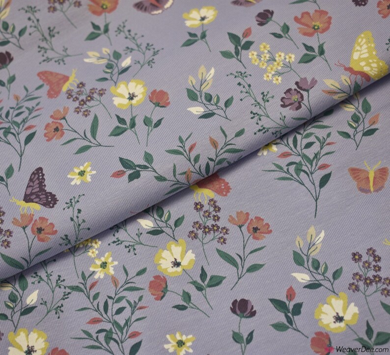 Floral fabric John Louden Cotton Jersey Fabric Spring Etsy