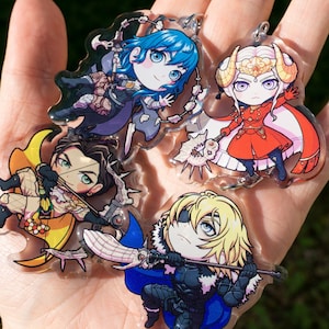 Three Houses - 2" Double-sided Clear Acrylic Charms