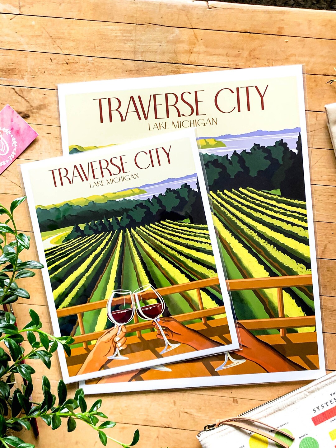 Traverse City Print Traverse City Michigan Art Vineyard Etsy
