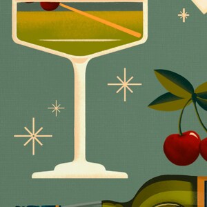 Impresión de cóctel de última palabra, póster de última palabra, arte de pared de bar, impresiones de arte de carrito de bar clásico, impresión retro, accesorios de bar imagen 3