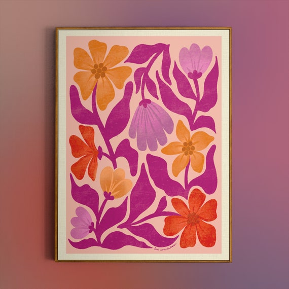 LGBTQIA+ Wall Art, Floral Wall Hanging, Lesbian Wall Art, wlw Wall Art, Floral Print, Floral Poster, LGBT Prints, Modern Print