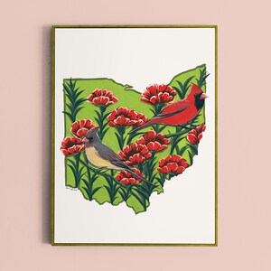 Ohio State Bird Art, Fine Art Ohio Print, Ohio Print, Ohio Poster, Ohio Bird Poster, Ohio Painting, Print