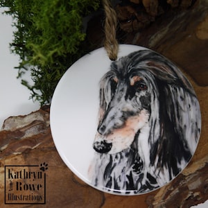 Afghan Hound, Afghan, Afghan Lover, Sighthound, Hound, Letterbox Gift, Personalised, Pet Loss, Christmas Decoration, Ceramic Ornament