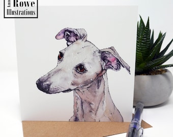 Whippet greetings card, whippet gift, whippet lover, whippet present,  Gifts For Whippet Lovers, Birthday Card, Thank You, Blank Card, Dog