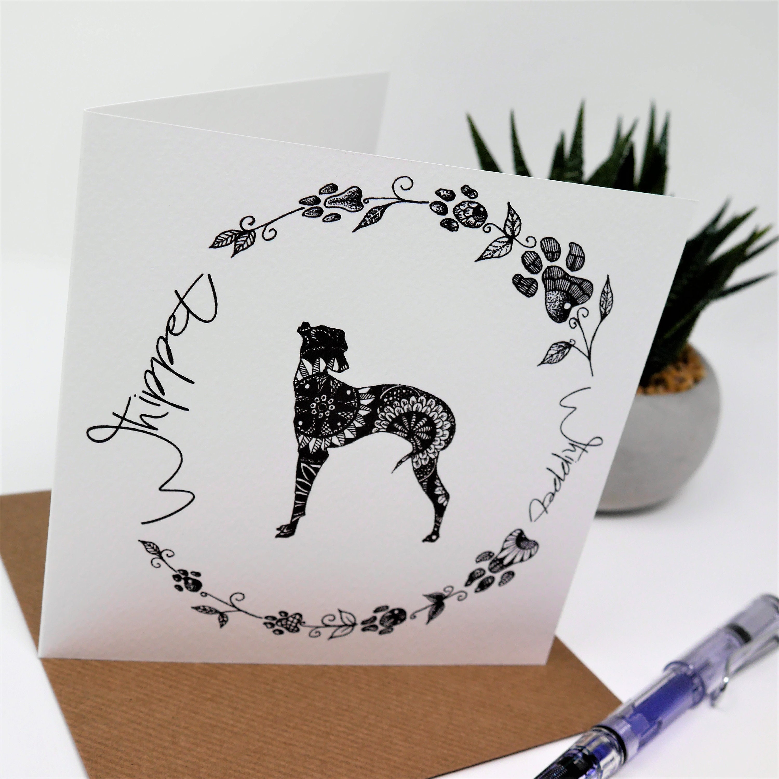 Whippet Card Whippet Whippets Gifts for Whippet Lovers Etsy UK
