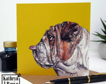 Bulldog, British Bulldog, Bulldog Gifts, Bully, New Home, Birthday, Wedding, Anniversary, Dogs, Greeting Card, Dog Card, Dog Gift