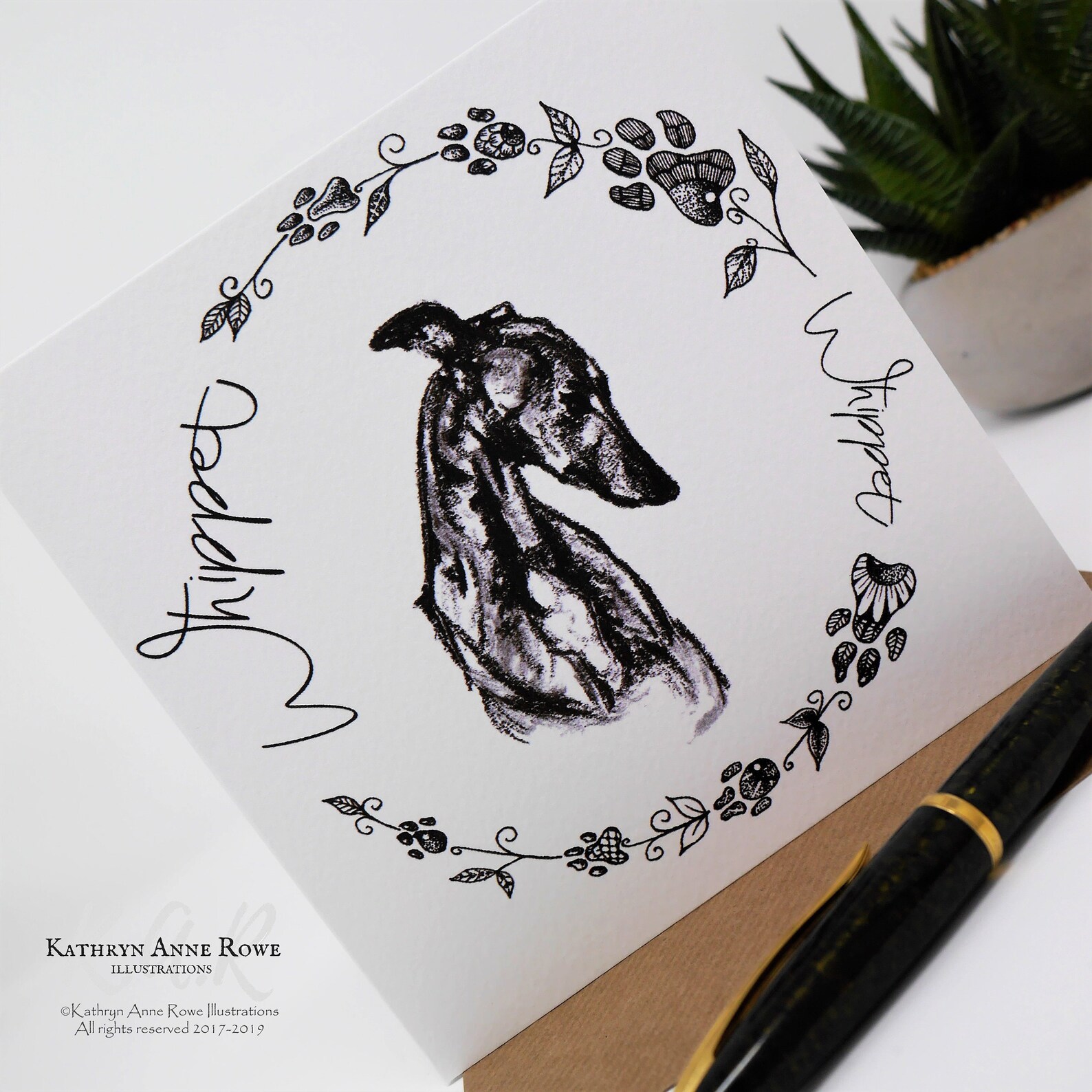 Whippet Card Whippet Whippets Gifts for Whippet Lovers Etsy UK