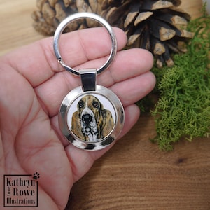 Basset Hound, Hound Art, Scent Hound, Basset Hound Gift, Basset Hound Keyring, Dog Lover, Dog Gift, Secret Santa, Letterbox Gift, New Home,