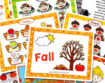 Fall Busy Book Printable for Toddlers, Preschool Printables, busy binder, learning binder, autumn busy book