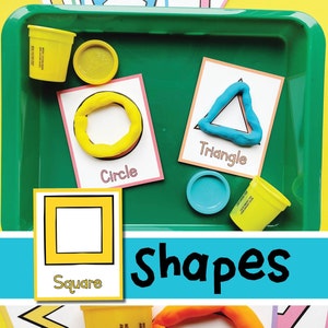 Shapes Playdough Mats printable, playdough shapes, play dough mats, preschool printables, toddler activities, educational