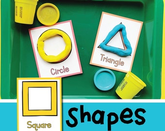 Shapes Playdough Mats printable, playdough shapes, play dough mats, preschool printables, toddler activities, educational
