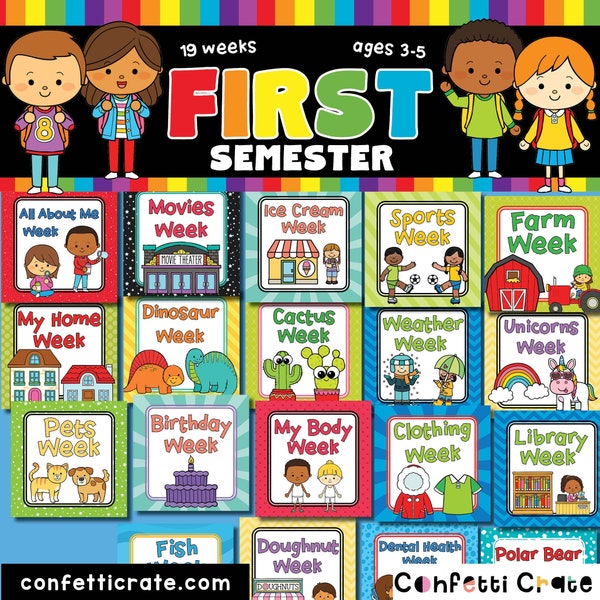 Preschool Curriculum First Semester, Preschool Printables, homeschool preschool, educational activities, toddler curriculum