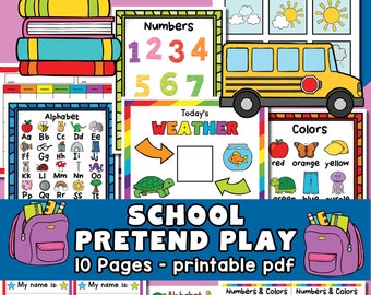 School Pretend Play Printables, dramatic play printables, kids activities, play school, preschool activities